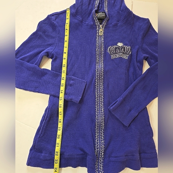 Christine Alexander Your Royal Highness Bejeweled Hoodie Purple Size L 💜 - Picture 7 of 10